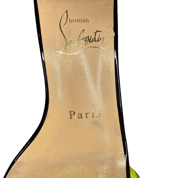 Christian Louboutin Tennis Elbow 85 PVC Ankle Strap Sandal Heels EU 36.5 US 6.5 - Picture 8 of 11